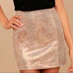 Free People Modern Femme skirt in metallic gold 4